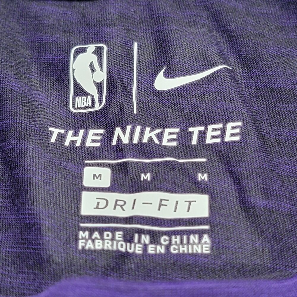 LA Lakers Dri-FIT T-Shirt Men's Medium Nike Purple NBA Basketball Athletic Tee - Picture 5 of 9